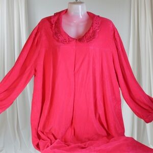 Vintage Vanity Fair House Coat Bright Coral Size 3x